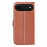 EIDERWOOD iPhone Air Litchi Flip Deksel med Innebygd Kortholder & Stativfunksjon – Brun