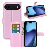 EIDERWOOD iPhone Air Litchi Flip Deksel med Innebygd Kortholder & Stativfunksjon – Rosa