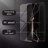 EIDERWOOD Motorola Edge 60 / Edge 60 Fusion Fleksibel Plastik Deksel med Glassbakside - Blå Marmor
