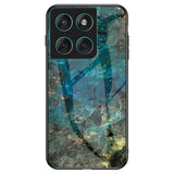 EIDERWOOD Motorola Edge 60 / Edge 60 Fusion Fleksibel Plastik Deksel med Glassbakside - Grønn Marmor