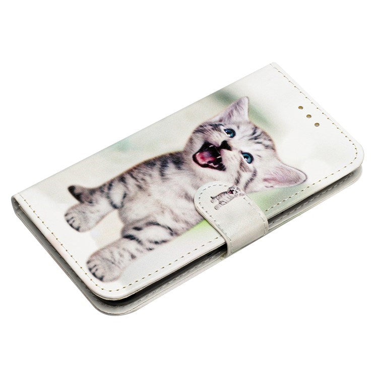 EIDERWOOD iPhone 17 Kunstskinn Flip Deksel med Lommebok & Stropp – Kattunge