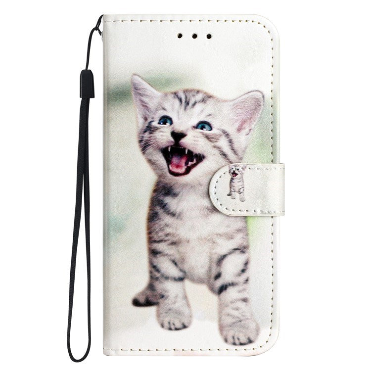 EIDERWOOD iPhone 17 Kunstskinn Flip Deksel med Lommebok & Stropp – Kattunge