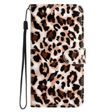 EIDERWOOD iPhone 17 Pro Kunstskinn Flip Deksel med Lommebok & Stropp – Leopard