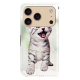 EIDERWOOD iPhone 17 Pro Kunstskinn Flip Deksel med Lommebok & Stropp – Kattunge