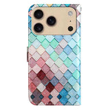 EIDERWOOD iPhone 17 Pro Kunstskinn Flip Deksel med Lommebok & Stropp – Mønster