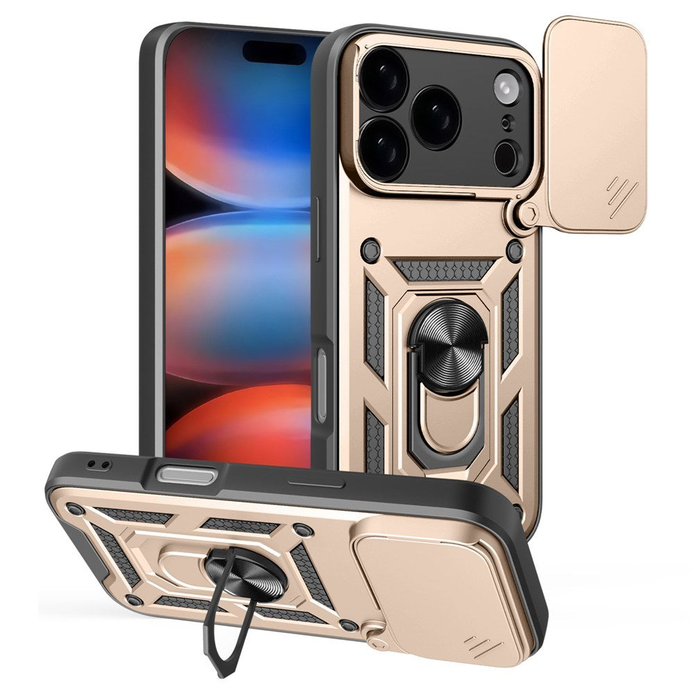 EIDERWOOD iPhone 17 Pro Hybrid Håndverker Deksel m. Kickstand & Cam Slider - Gull