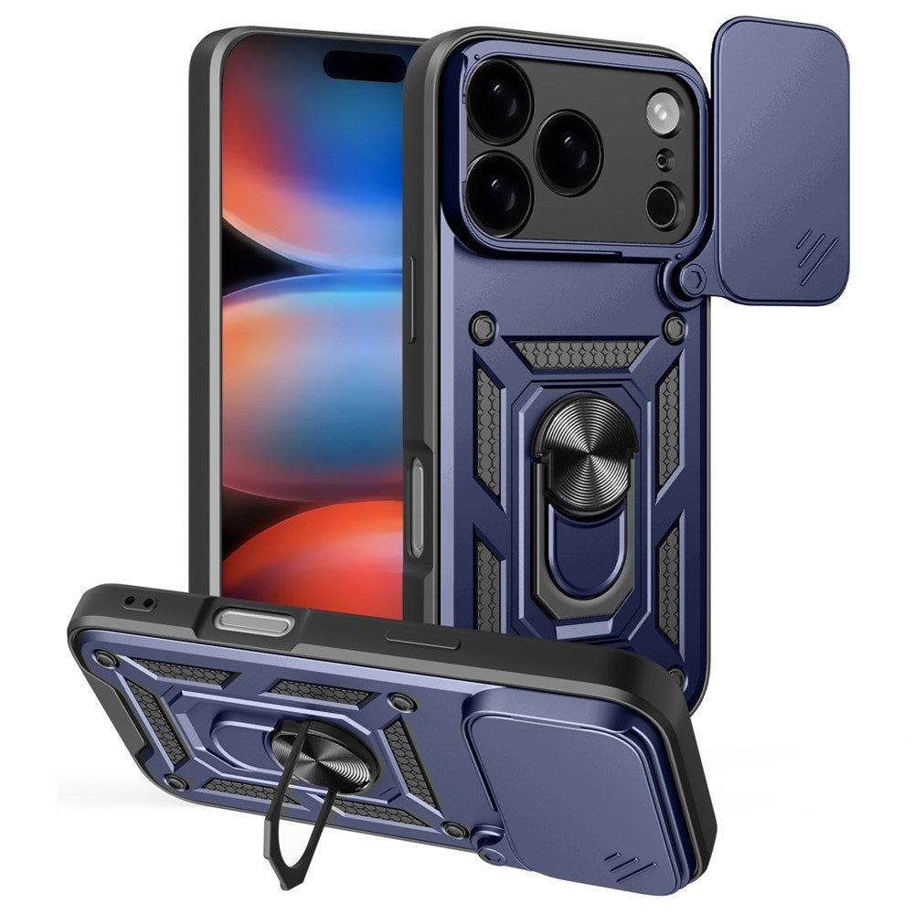 EIDERWOOD iPhone 17 Pro Max Hybrid Håndverker Deksel m. Kickstand & Cam Slider - Blå