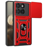 EIDERWOOD Motorola Edge 60 Pro Hybrid Håndverker Deksel m. Magnetisk Kickstand & Cam Slider - Rød