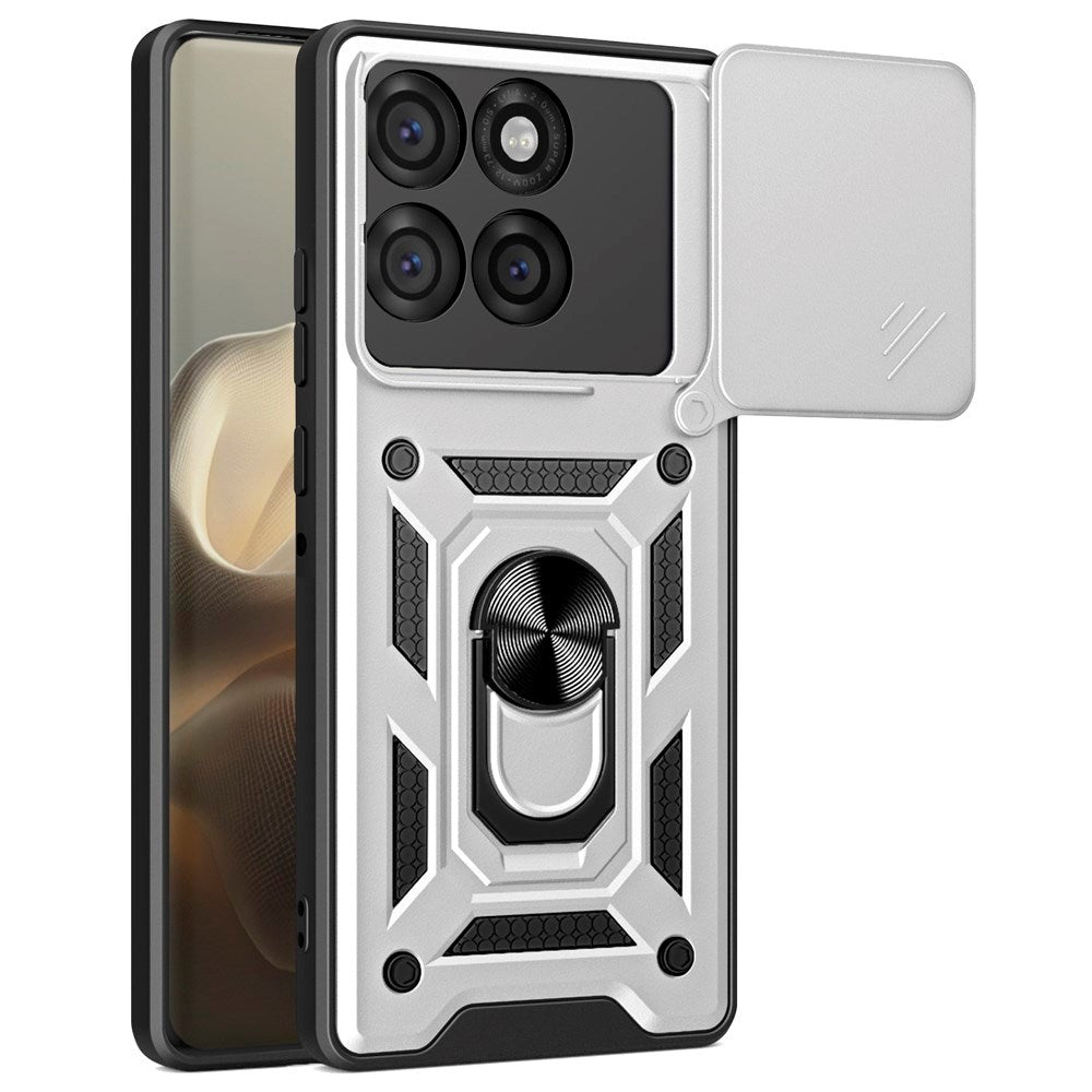 EIDERWOOD Motorola Edge 60 Pro Hybrid Håndverker Deksel m. Magnetisk Kickstand & Cam Slider - Sølv
