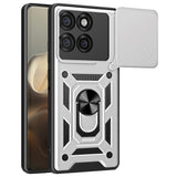 EIDERWOOD Motorola Edge 60 Pro Hybrid Håndverker Deksel m. Magnetisk Kickstand & Cam Slider - Sølv