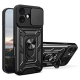 EIDERWOOD iPhone 17 Hybrid Håndverker Deksel m. Kickstand & Cam Slider - Svart