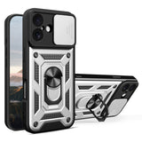EIDERWOOD iPhone 17 Hybrid Håndverker Deksel m. Kickstand & Cam Slider - Sølv