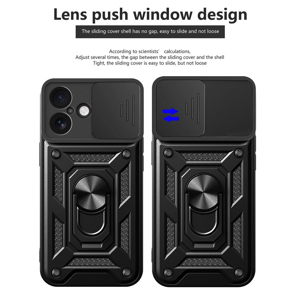EIDERWOOD iPhone 17 Hybrid Håndverker Deksel m. Kickstand & Cam Slider - Sølv