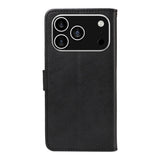EIDERWOOD iPhone 17 Pro Deksel i Kunstskinn med Lommebok & Stropp - Svart