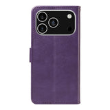 EIDERWOOD iPhone 17 Pro Deksel i Kunstskinn med Lommebok & Stropp - Lilla