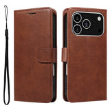 EIDERWOOD iPhone 17 Pro Deksel i Kunstskinn med Lommebok & Stropp - Brun