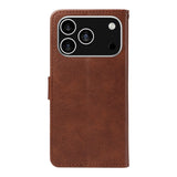 EIDERWOOD iPhone 17 Pro Deksel i Kunstskinn med Lommebok & Stropp - Brun