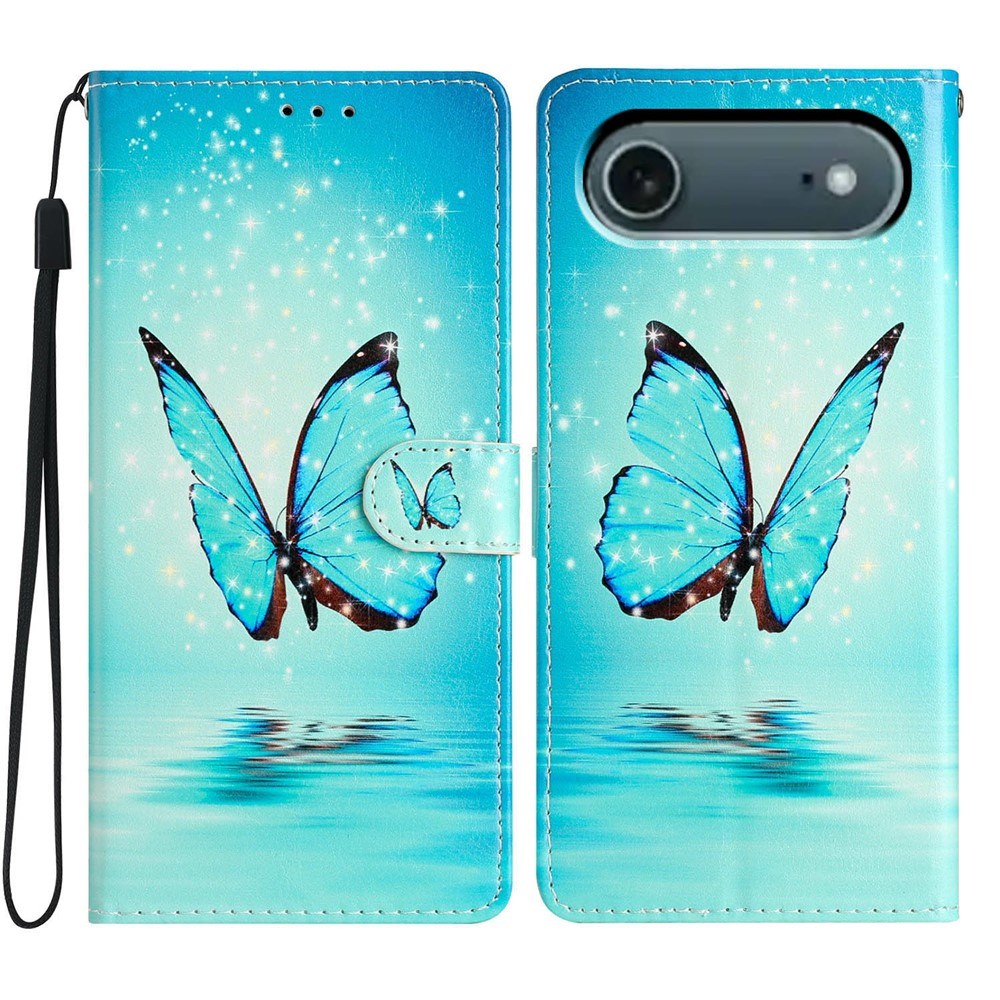 EIDERWOOD iPhone Air Kunstskinn Flip Deksel m. Lommebok & Stropp - Sommerfugl