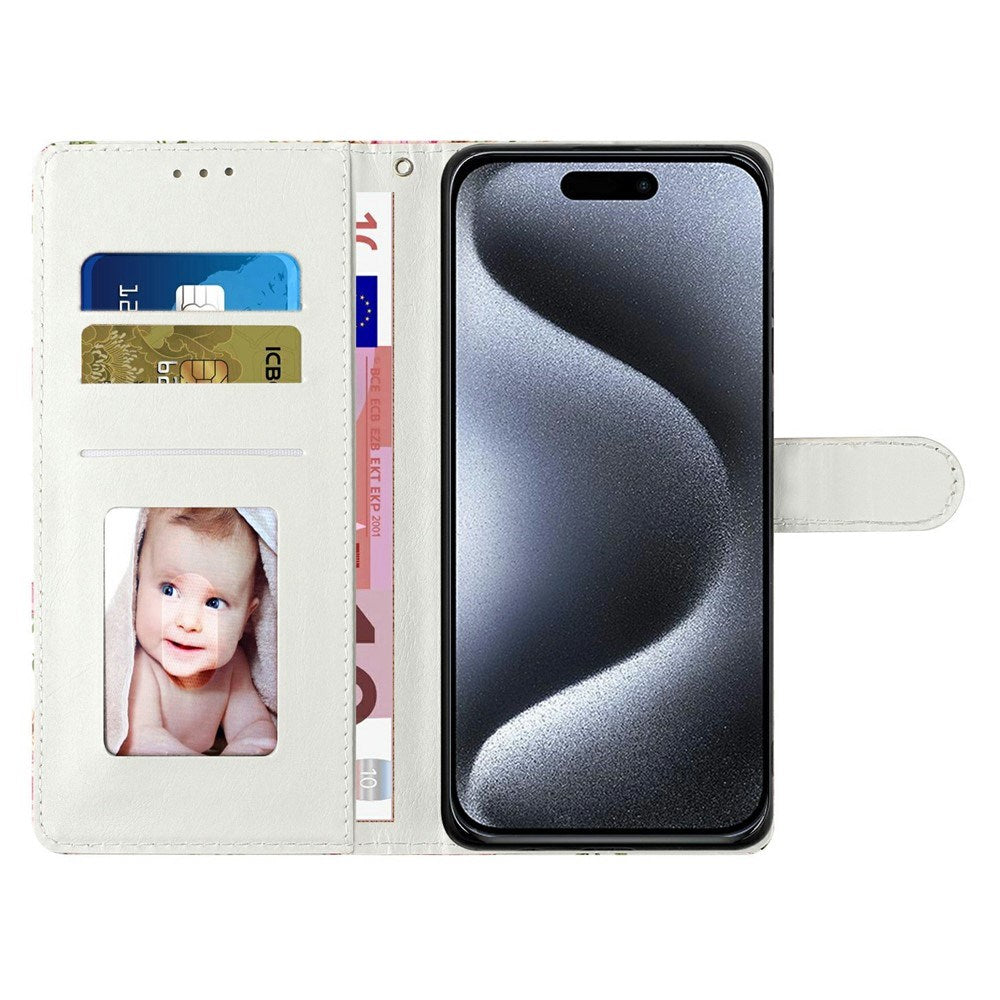EIDERWOOD iPhone Air Kunstskinn Flip Deksel m. Lommebok & Stropp - Lilla Blomster