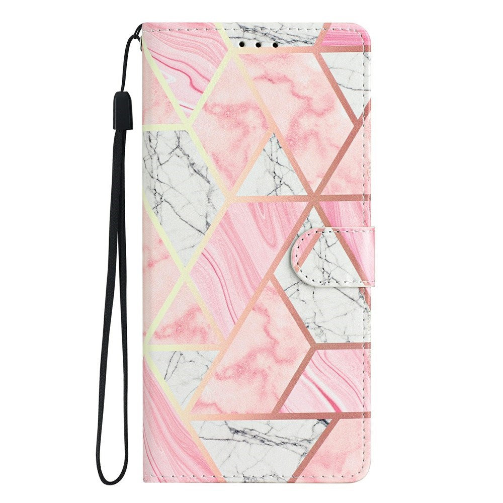 EIDERWOOD iPhone Air Kunstskinn Flip Deksel m. Lommebok & Stropp - Rosa Marmor