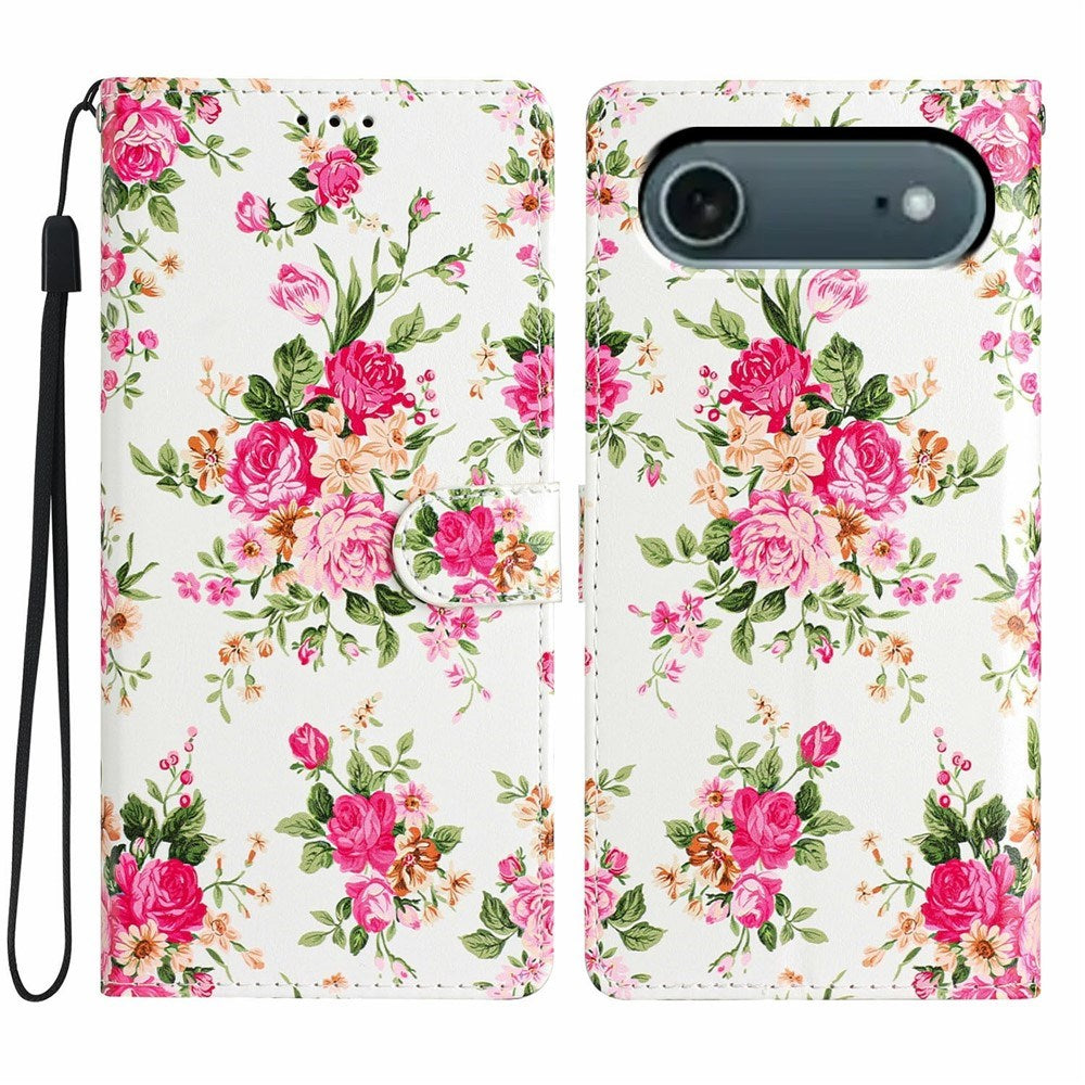 EIDERWOOD iPhone Air Kunstskinn Flip Deksel m. Lommebok & Stropp - Blomster
