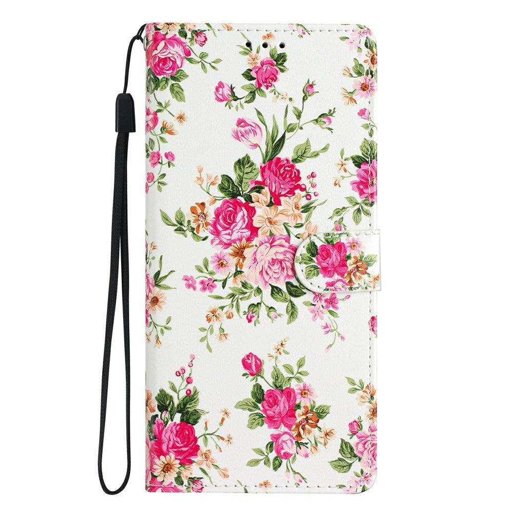 EIDERWOOD iPhone Air Kunstskinn Flip Deksel m. Lommebok & Stropp - Blomster