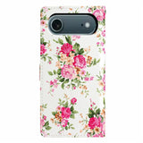 EIDERWOOD iPhone Air Kunstskinn Flip Deksel m. Lommebok & Stropp - Blomster