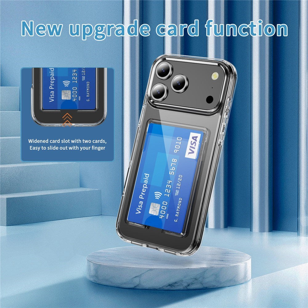 iPhone 18 Pro / 17 Pro EIDERWOOD Hybrid Plast Deksel m. Kortlomme - Gjennomsiktig