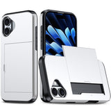 EIDERWOOD iPhone 17 Hybrid Deksel med Kortholder – Sølv