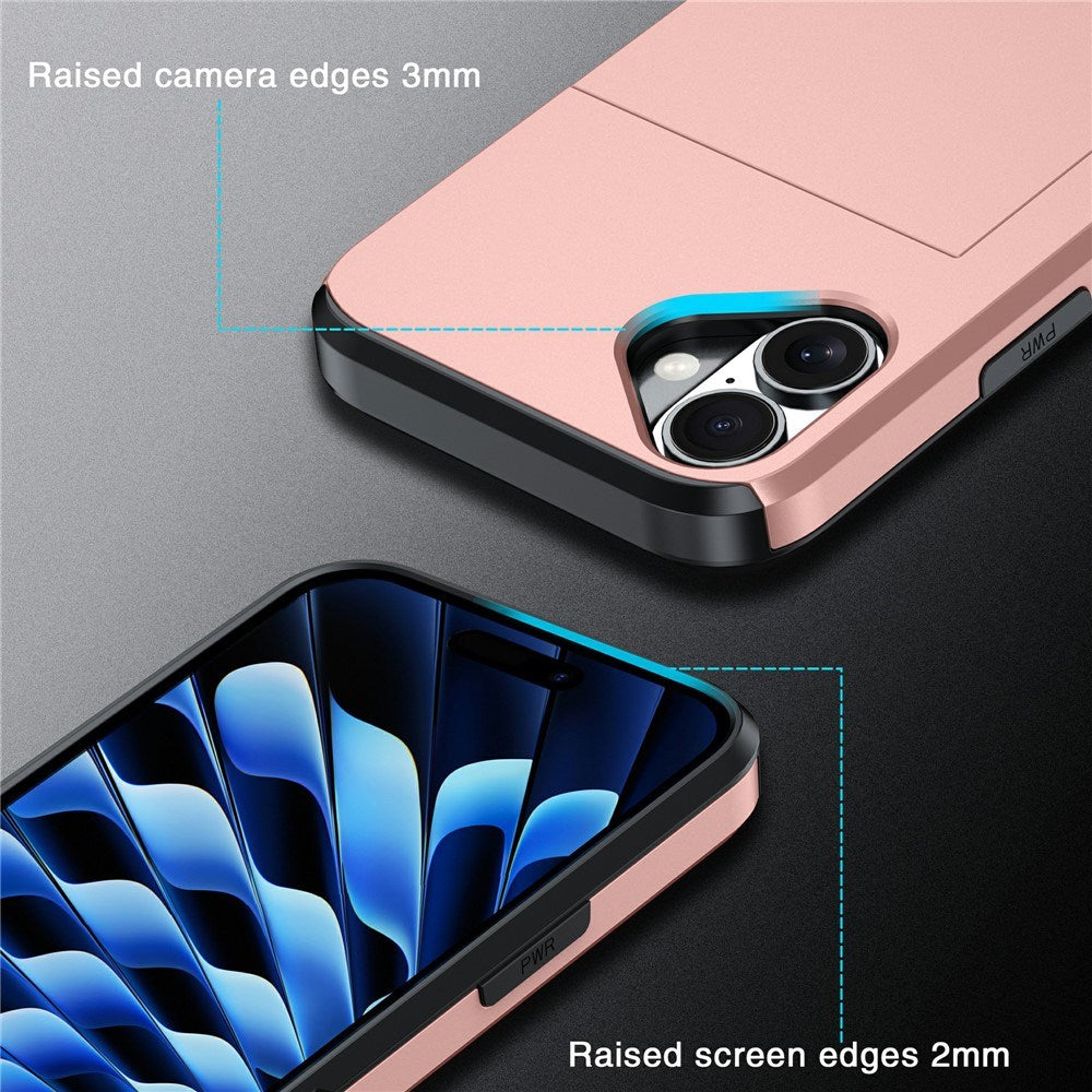 EIDERWOOD iPhone 17 Hybrid Deksel med Kortholder – Sølv