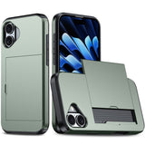 EIDERWOOD iPhone 17 Hybrid Deksel med Kortholder – Grønn