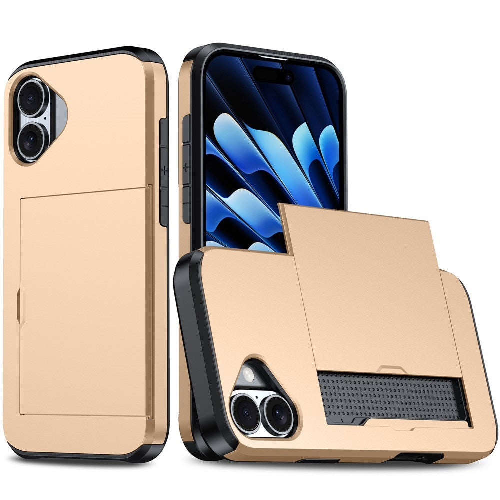 EIDERWOOD iPhone 17 Hybrid Deksel med Kortholder – Gull