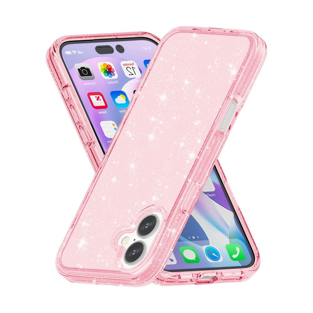 EIDERWOOD iPhone 17 Hybrid Plast Deksel - Rosa Glitter