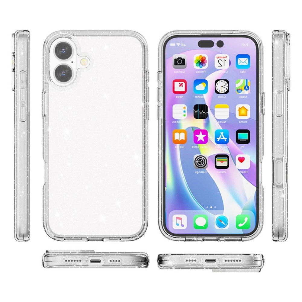 EIDERWOOD iPhone 17 Hybrid Plast Deksel - Hvit Glitter