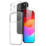 NORTHJO iPhone 17 Pro 3-i-1 Beskyttelsessett m. Fleksibelt Plast Deksel / Herdet Skjermbeskyttelsesglass / Kameralinsebeskytterglass - Gjennomsiktig