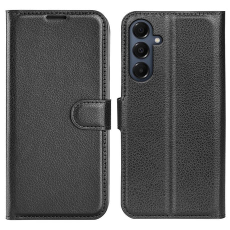 EIDERWOOD Samsung Galaxy A17 (5G) Litchi Kunstskinn Flip Deksel med Lommebok - Svart