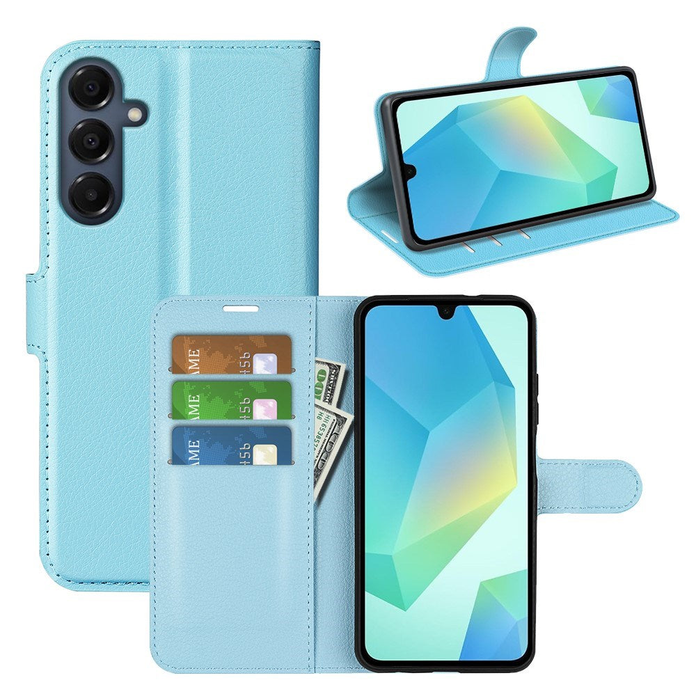 EIDERWOOD Samsung Galaxy A17 (5G) Litchi Kunstskinn Flip Deksel med Lommebok - Blå