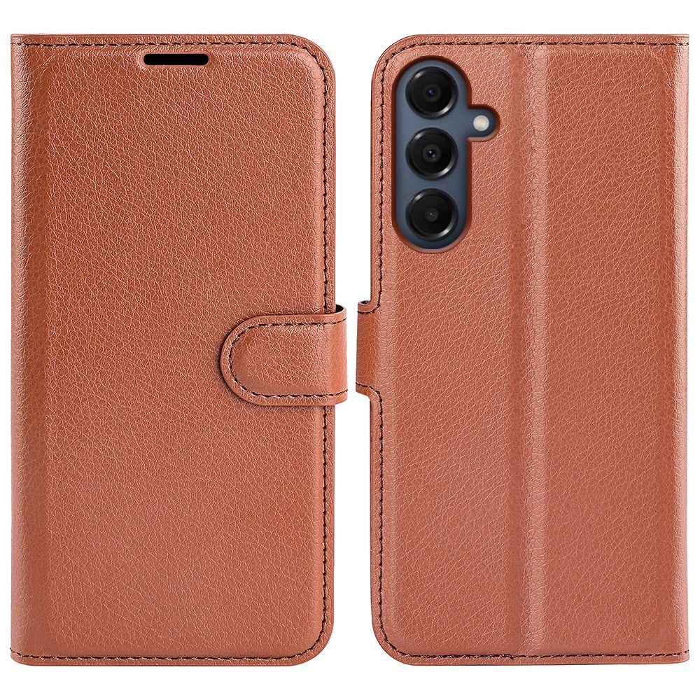 EIDERWOOD Samsung Galaxy A17 (5G) Litchi Kunstskinn Flip Deksel med Lommebok - Brun