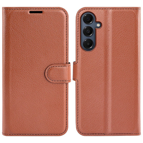 EIDERWOOD Samsung Galaxy A17 (5G) Litchi Kunstskinn Flip Deksel med Lommebok - Brun