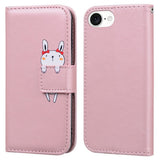 iPhone 17e / 16e Kunstskinn Flip Deksel m. Figur - Rosa