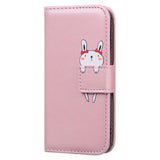iPhone 17e / 16e Kunstskinn Flip Deksel m. Figur - Rosa
