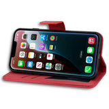 iPhone 17e / 16e Kunstskinn Flip Deksel m. Figur - Rød