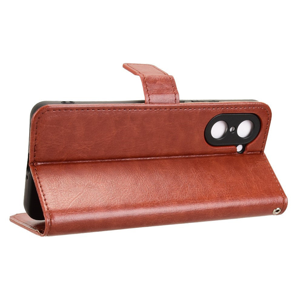 EIDERWOOD OnePlus Nord CE5 Kunstskinn Flip Deksel m. Strop - Brun
