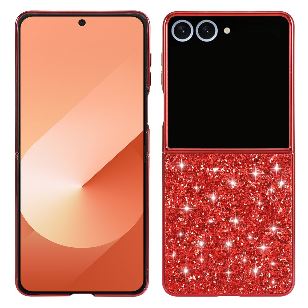 EIDERWOOD Samsung Galaxy Z Flip7 Glitter Deksel - Rød