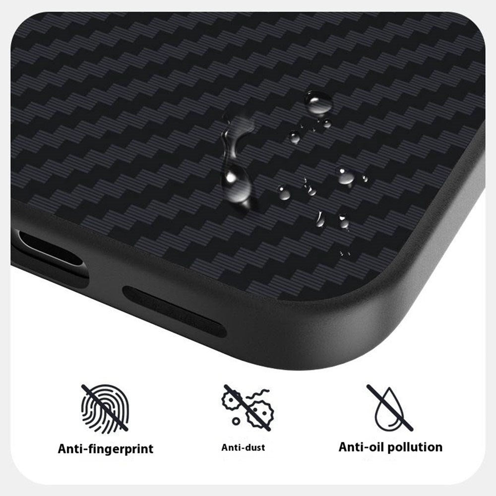 iPhone 18 Pro / 17 Pro ABEEL Hybrid Deksel med Karbonfibertekstur - MagSafe Kompatibel - Svart / Blå