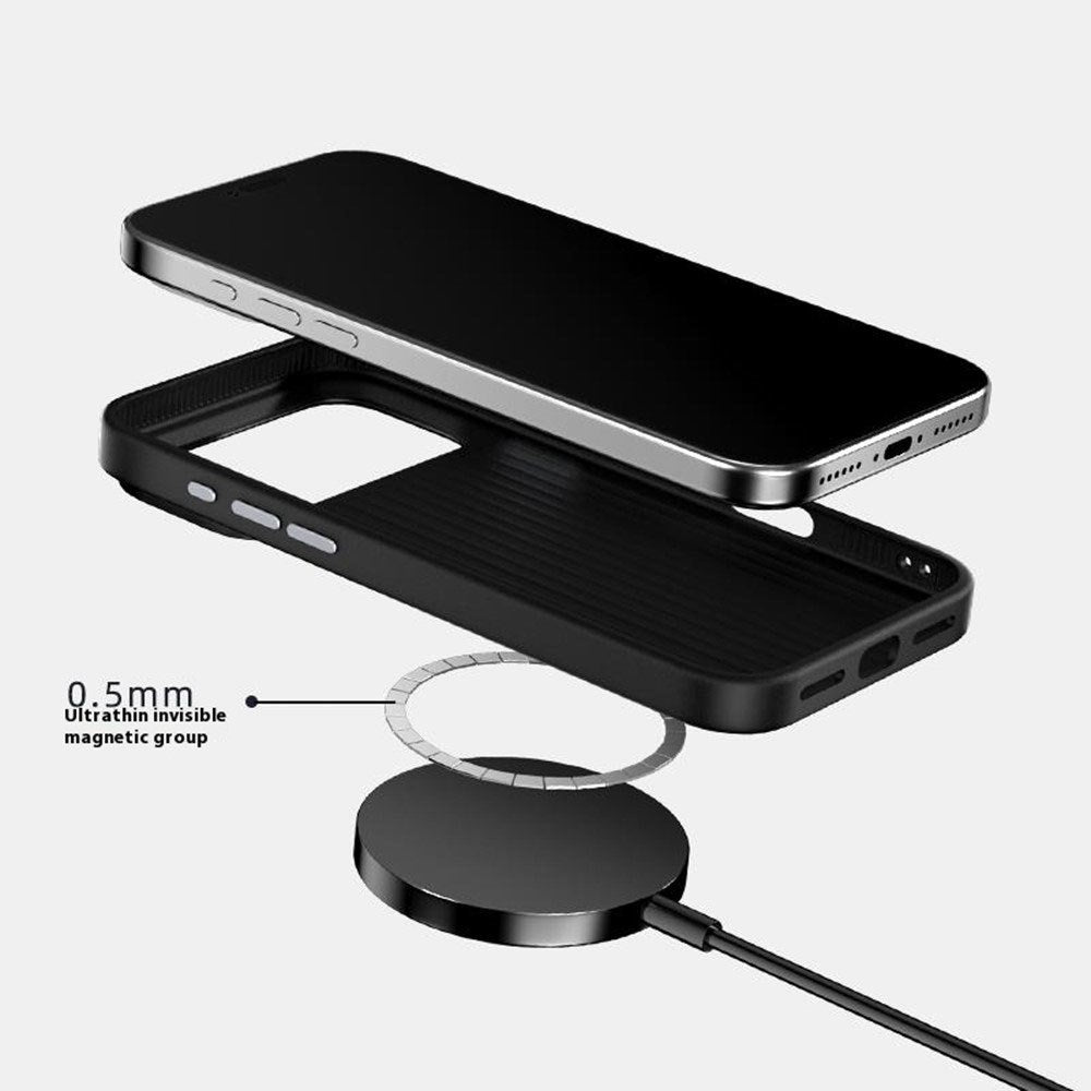 iPhone 18 Pro / 17 Pro ABEEL Hybrid Deksel med Karbonfibertekstur - MagSafe Kompatibel - Svart / Rød