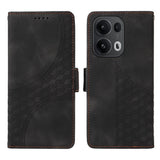 Oppo Reno14 Pro (5G) / Reno13 Pro (5G) Kunstskinn Flip Deksel med Trykk - Svart