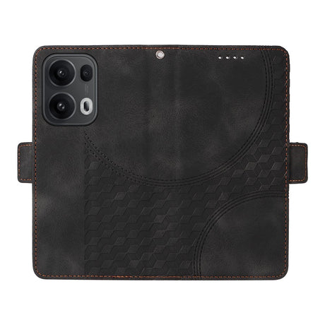 Oppo Reno14 Pro (5G) / Reno13 Pro (5G) Kunstskinn Flip Deksel med Trykk - Svart