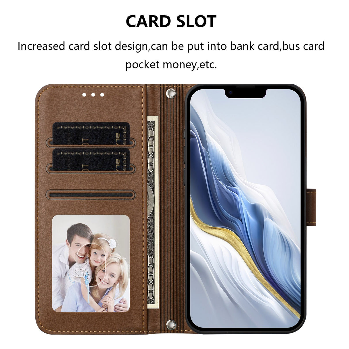 iPhone 18 Pro Max / 17 Pro Max EIDERWOOD Kunstskinn Flip Deksel m. Stropp - Brun