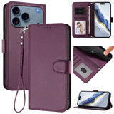 iPhone 18 Pro Max / 17 Pro Max EIDERWOOD Kunstskinn Flip Deksel m. Stropp - Lilla